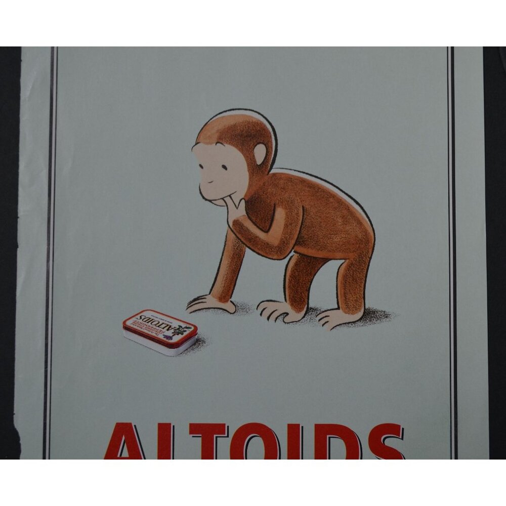 Altoids + Curious George Magazine Ad 2001 Vintage Peppermints Curiously Strong - Picture 3 of 5